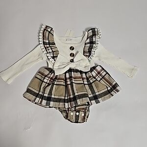 Carter's Cream and Brown Plaid Diaper Cover Set
